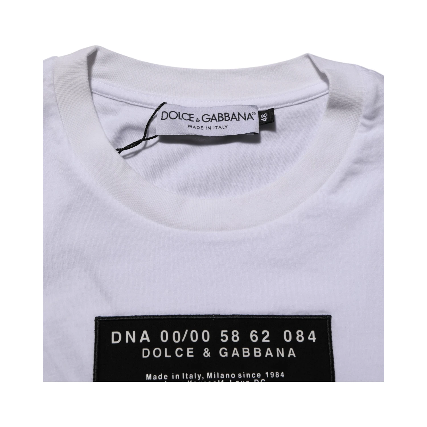 White Cotton Logo Print Crew Neck Men T-shirt