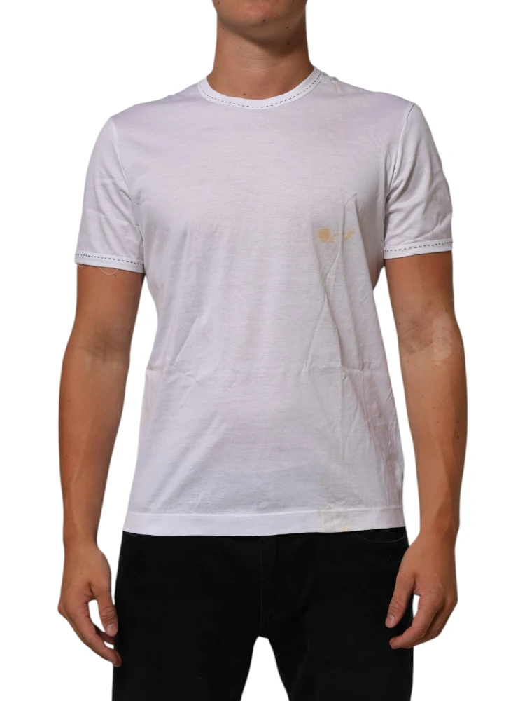 White Cotton Crew Neck Underwear Tee T-shirt
