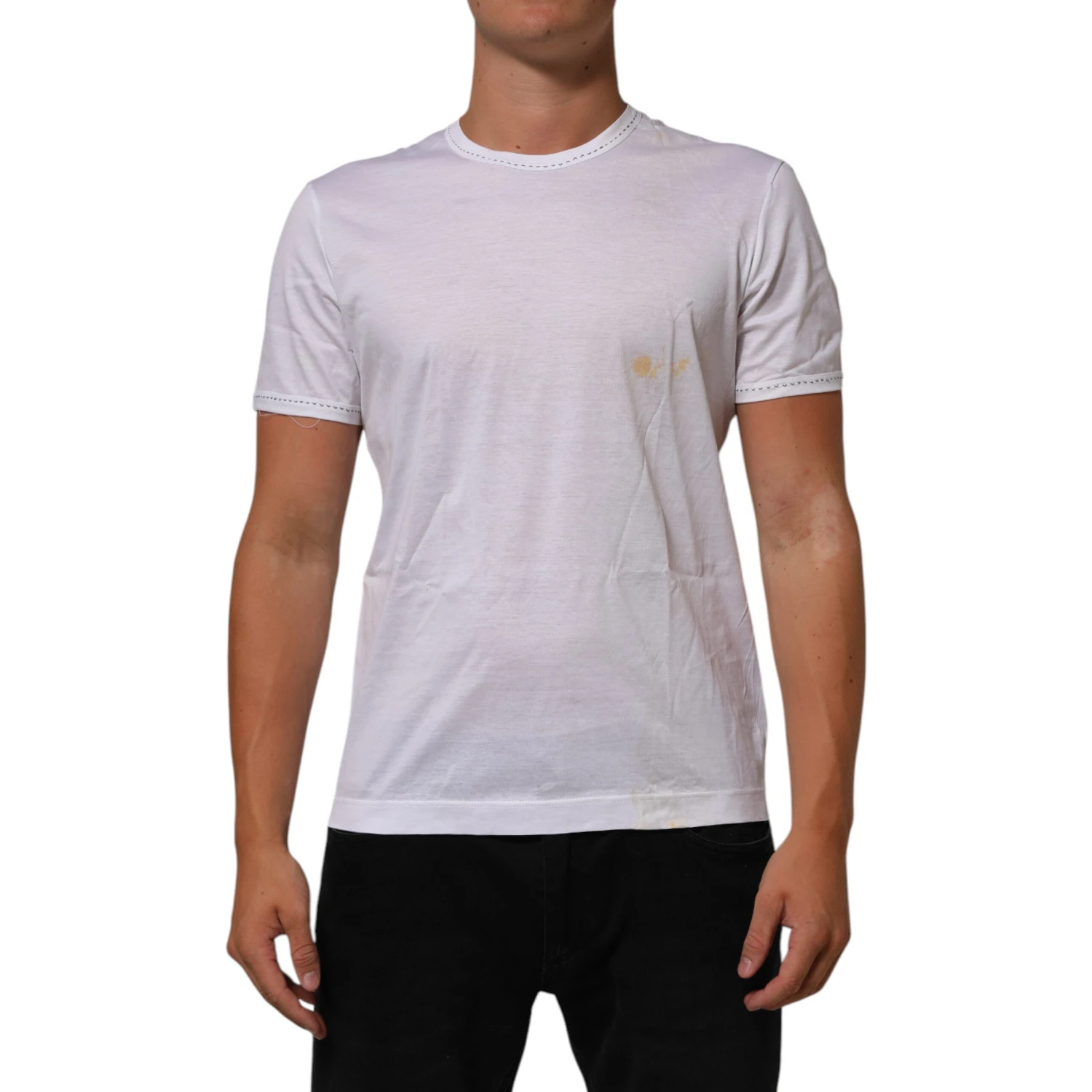 White Cotton Crew Neck Underwear Tee T-shirt