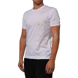 White Cotton Crew Neck Underwear Tee T-shirt