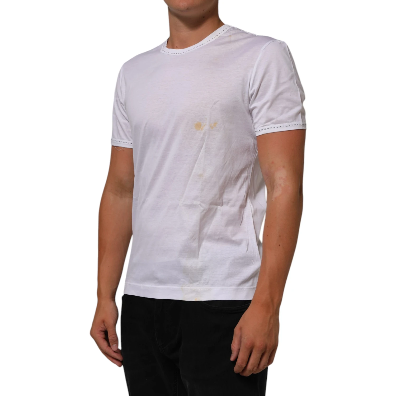 White Cotton Crew Neck Underwear Tee T-shirt