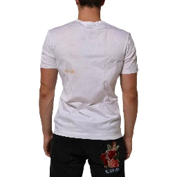 White Cotton Crew Neck Underwear Tee T-shirt