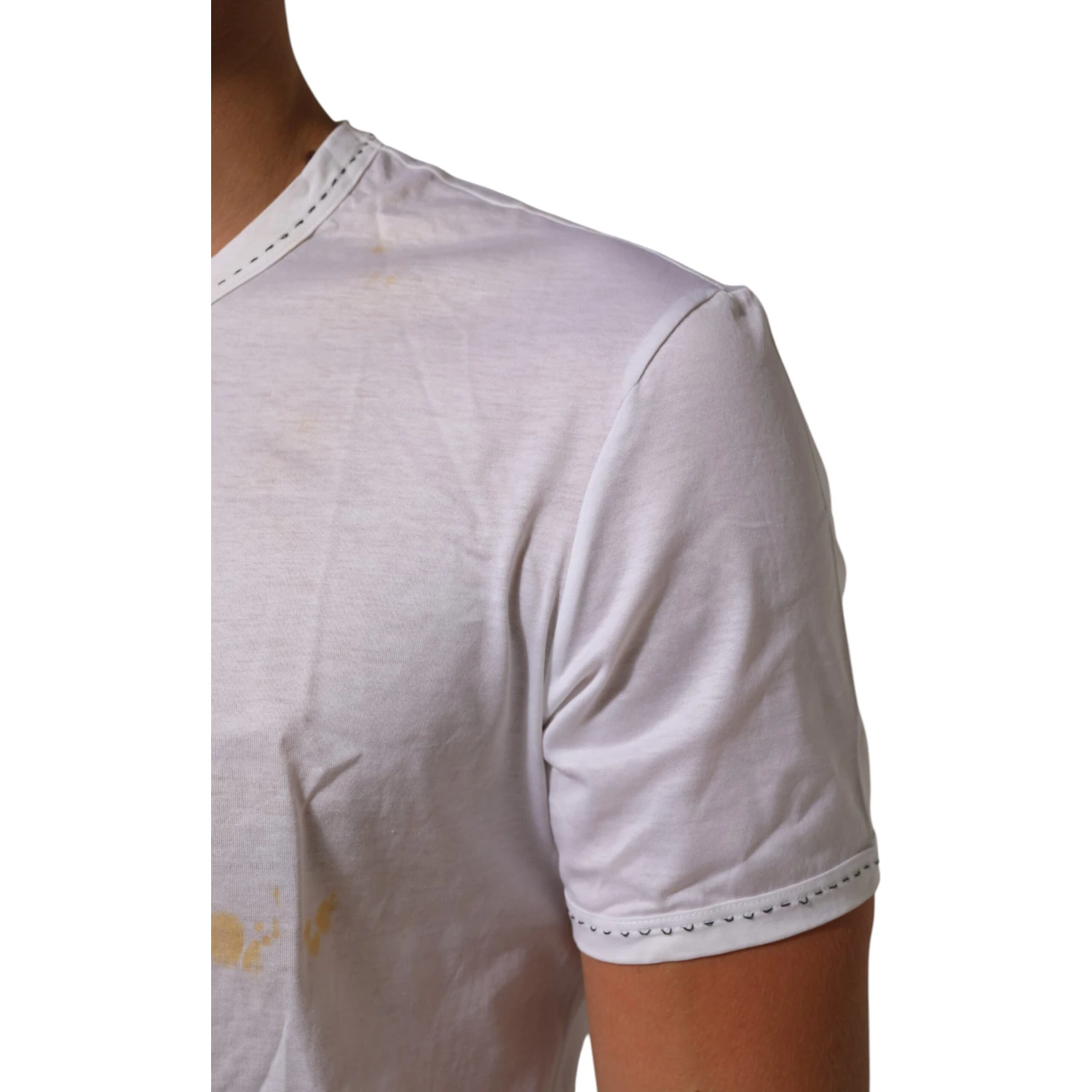 White Cotton Crew Neck Underwear Tee T-shirt