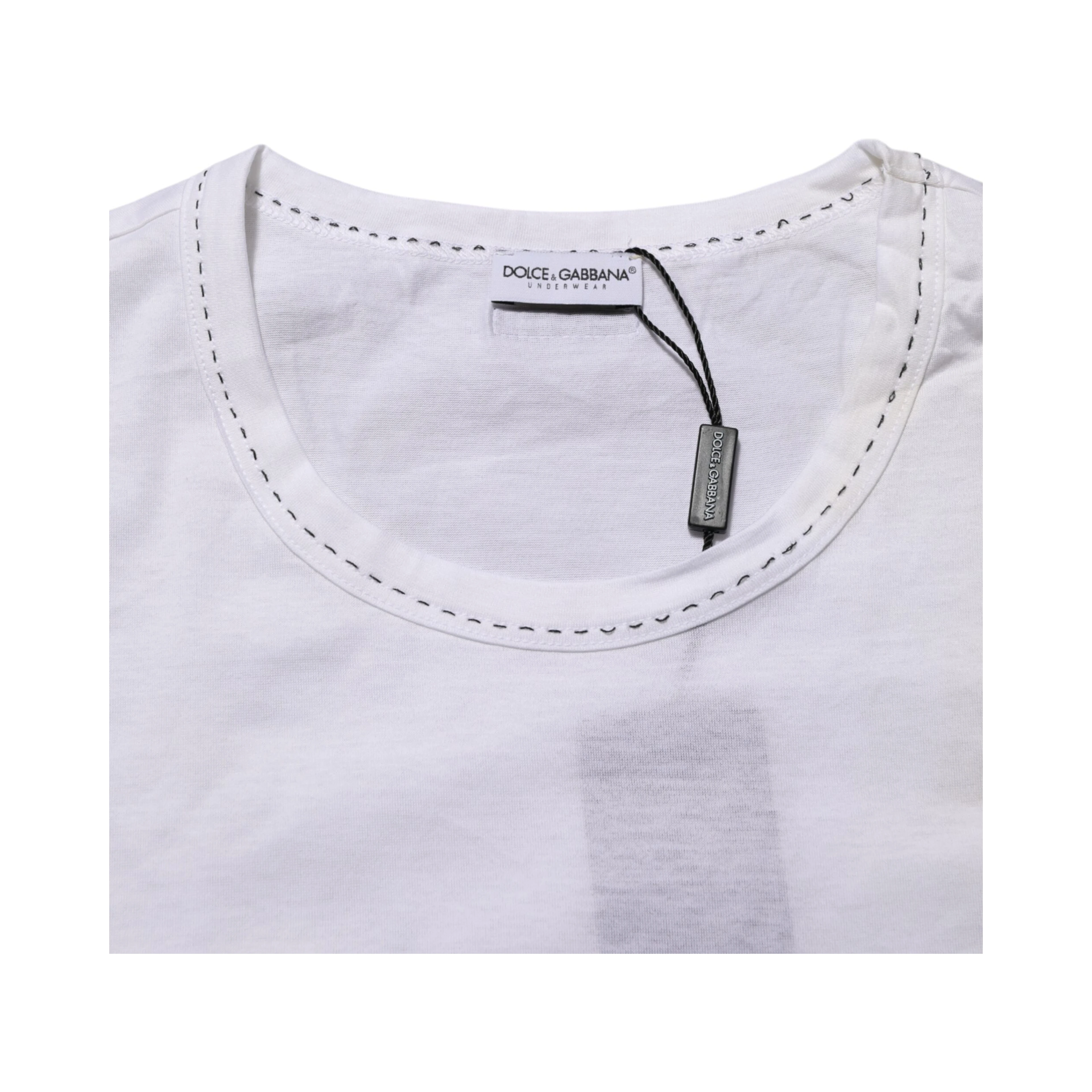 White Cotton Crew Neck Underwear Tee T-shirt