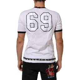 White Cotton Crown King Embroidery T-shirt