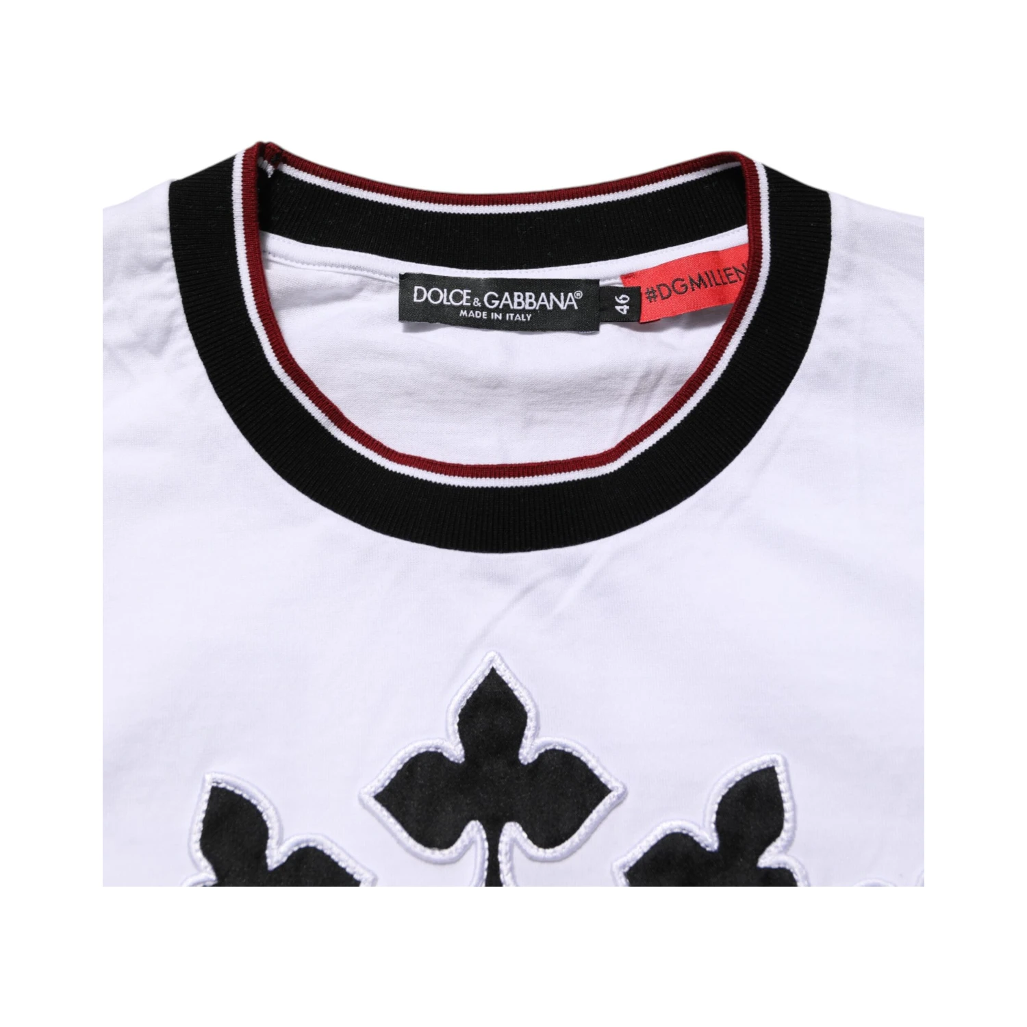 White Cotton Crown King Embroidery T-shirt