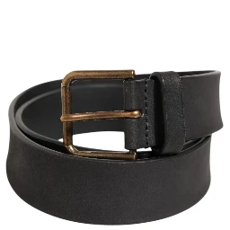 Black Leather Metal Buckle Classic Men Belt