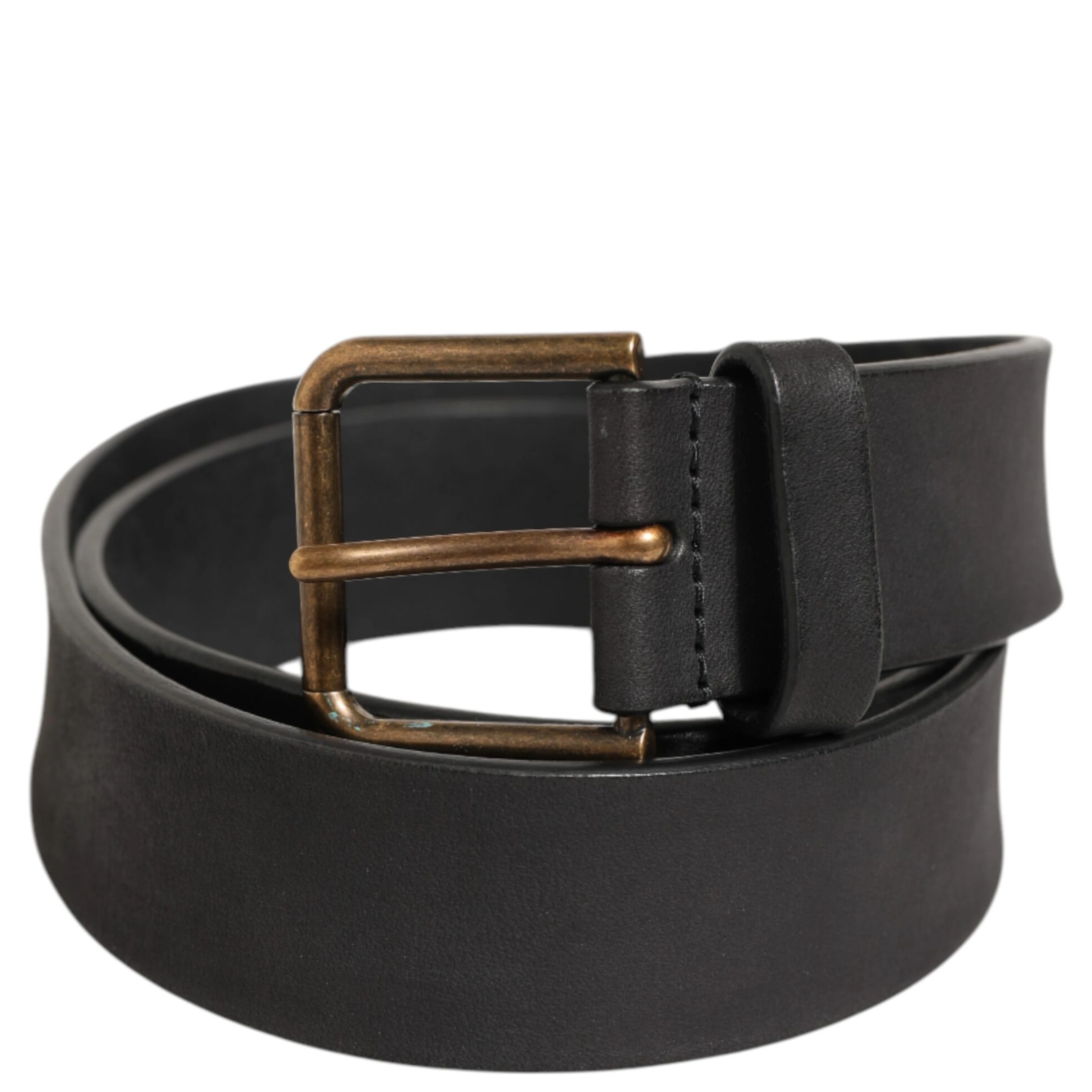 Black Leather Metal Buckle Classic Men Belt