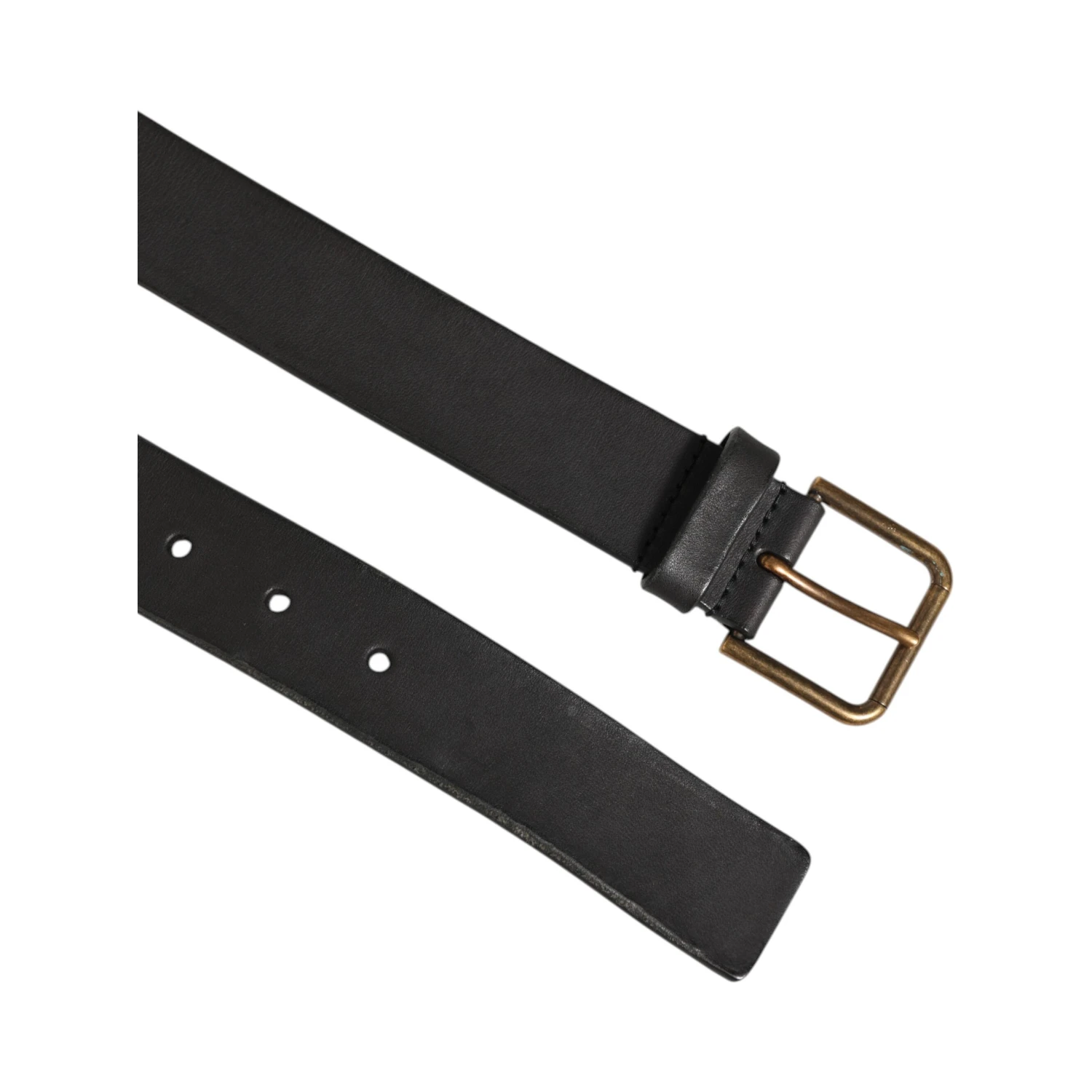 Black Leather Metal Buckle Classic Men Belt