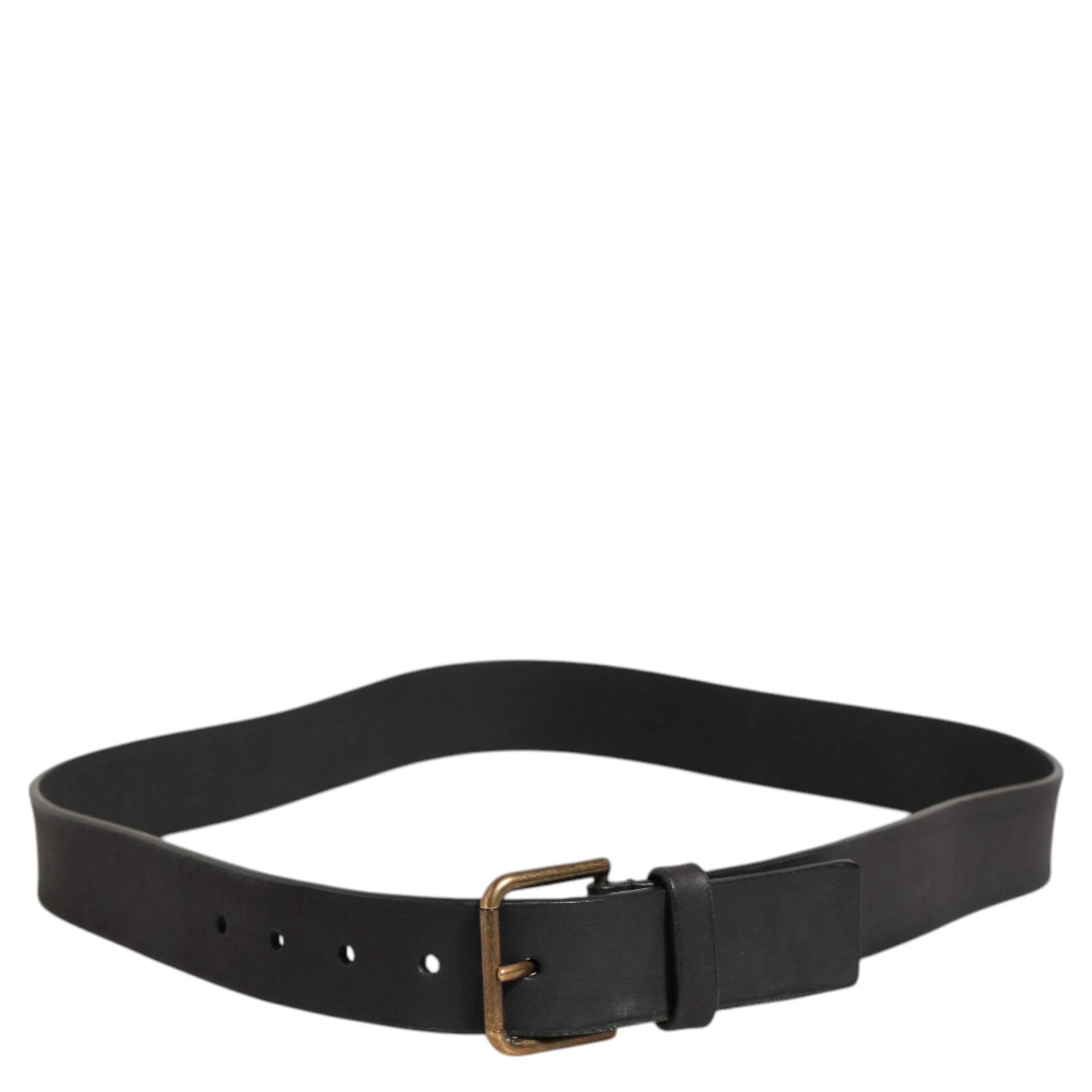 Black Leather Metal Buckle Classic Men Belt