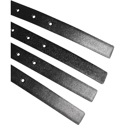 Black Leather 4-Strap Metal Multi-Buckle Belt