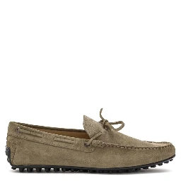 Beige Suede Leather Moccassin
