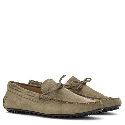 Beige Suede Leather Moccassin