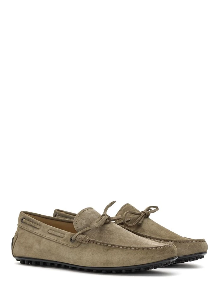 Beige Suede Leather Moccassin