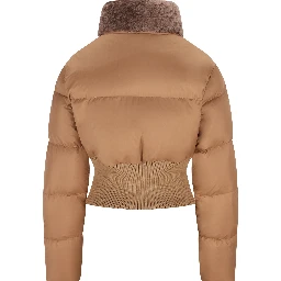 Quilted shearling-collar jacket