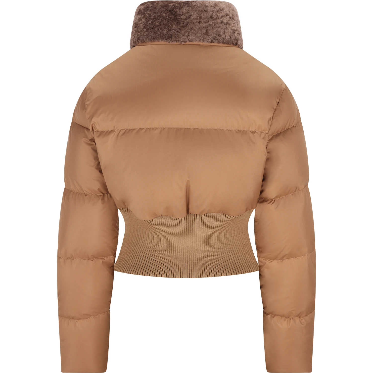 Quilted shearling-collar jacket