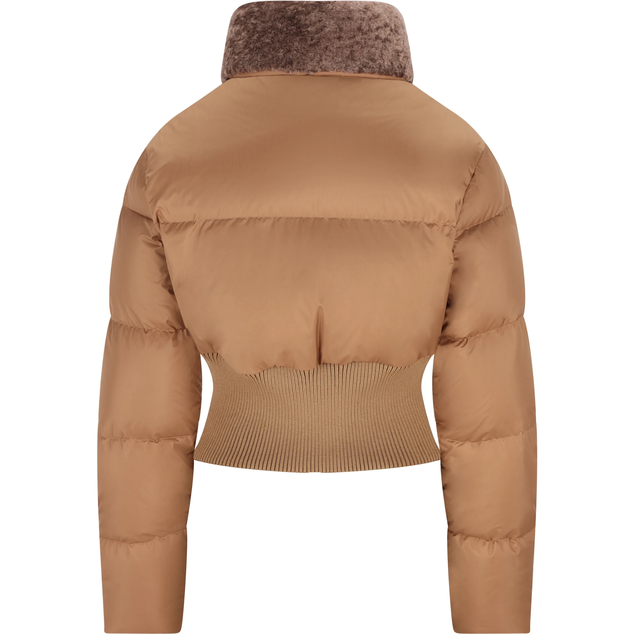 Quilted shearling-collar jacket