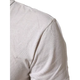 White Logo Print Cotton Crew Neck Men T-shirt