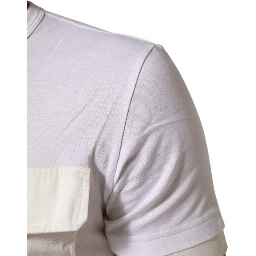 White Cotton Pocket Crew Neck Men Tee T-shirt