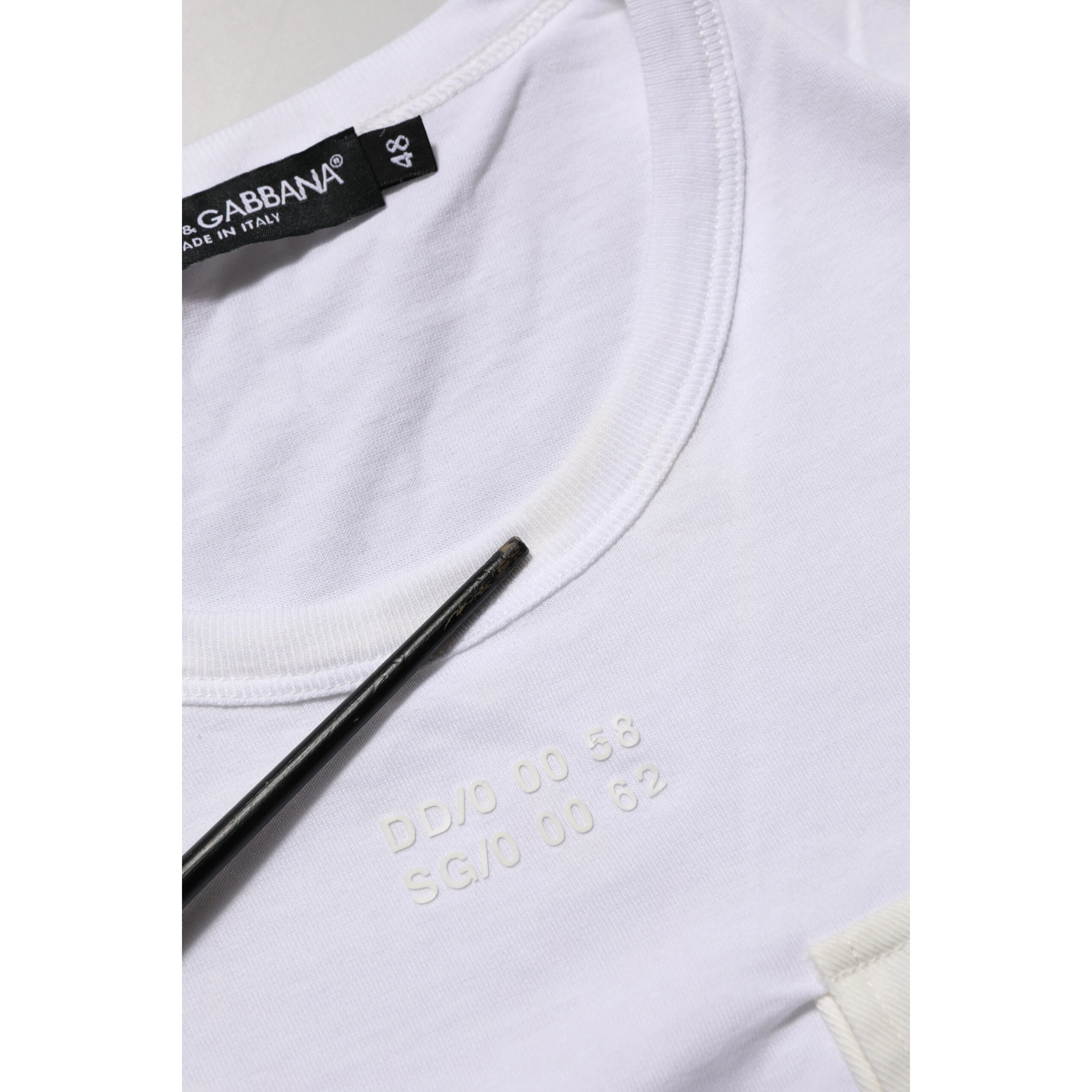 White Cotton Pocket Crew Neck Men Tee T-shirt