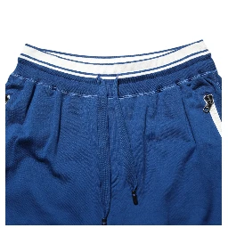 Blue Cotton Blend Bermuda Sweatpants Shorts
