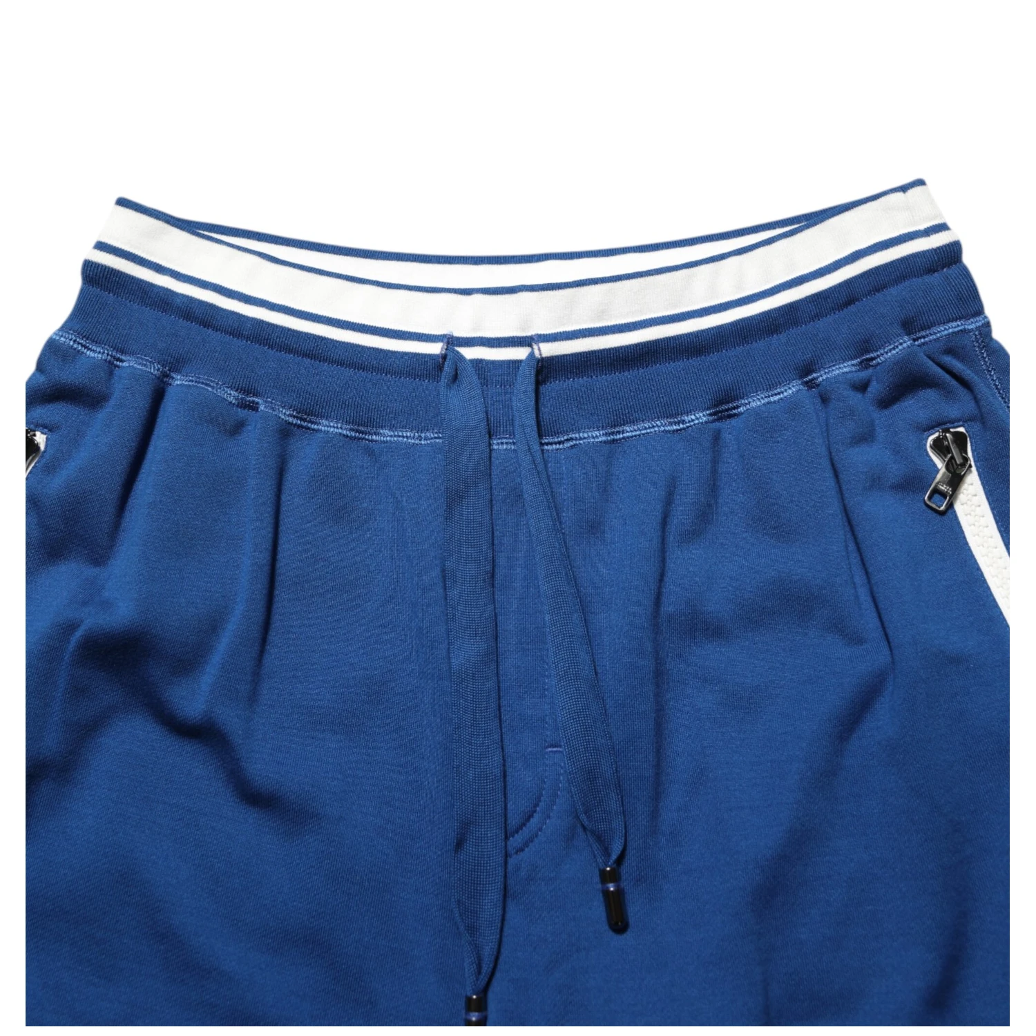 Blue Cotton Blend Bermuda Sweatpants Shorts