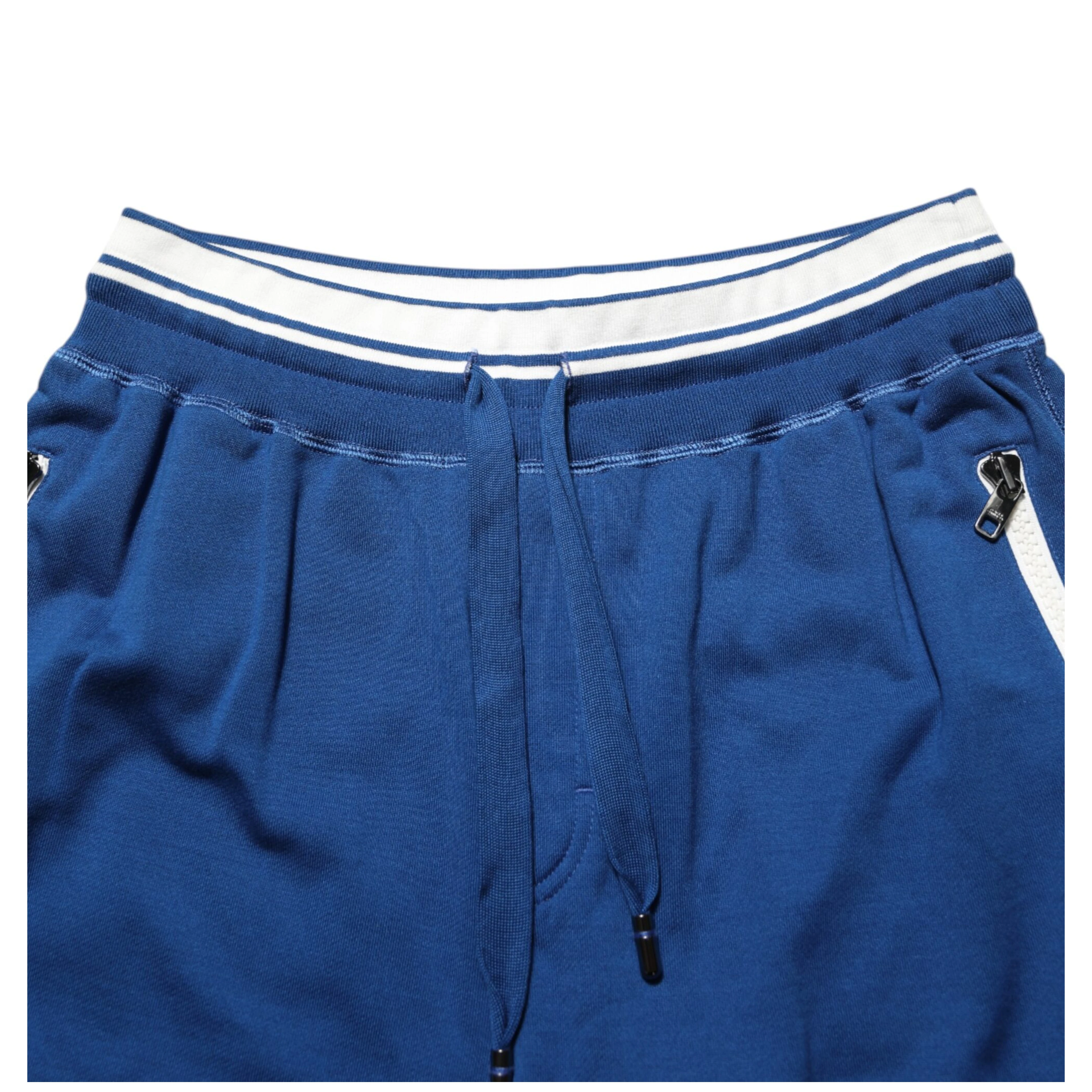 Blue Cotton Blend Bermuda Sweatpants Shorts