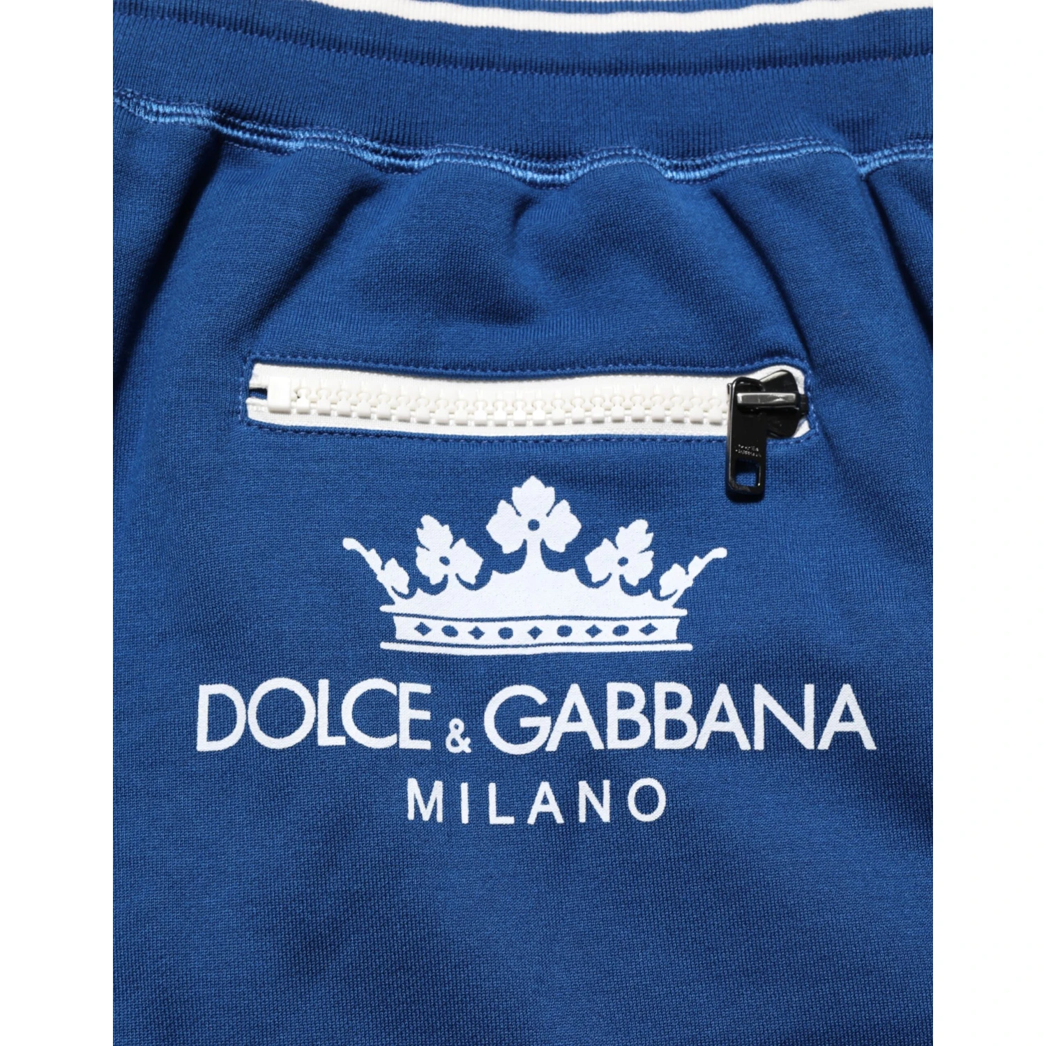 Blue Cotton Blend Bermuda Sweatpants Shorts
