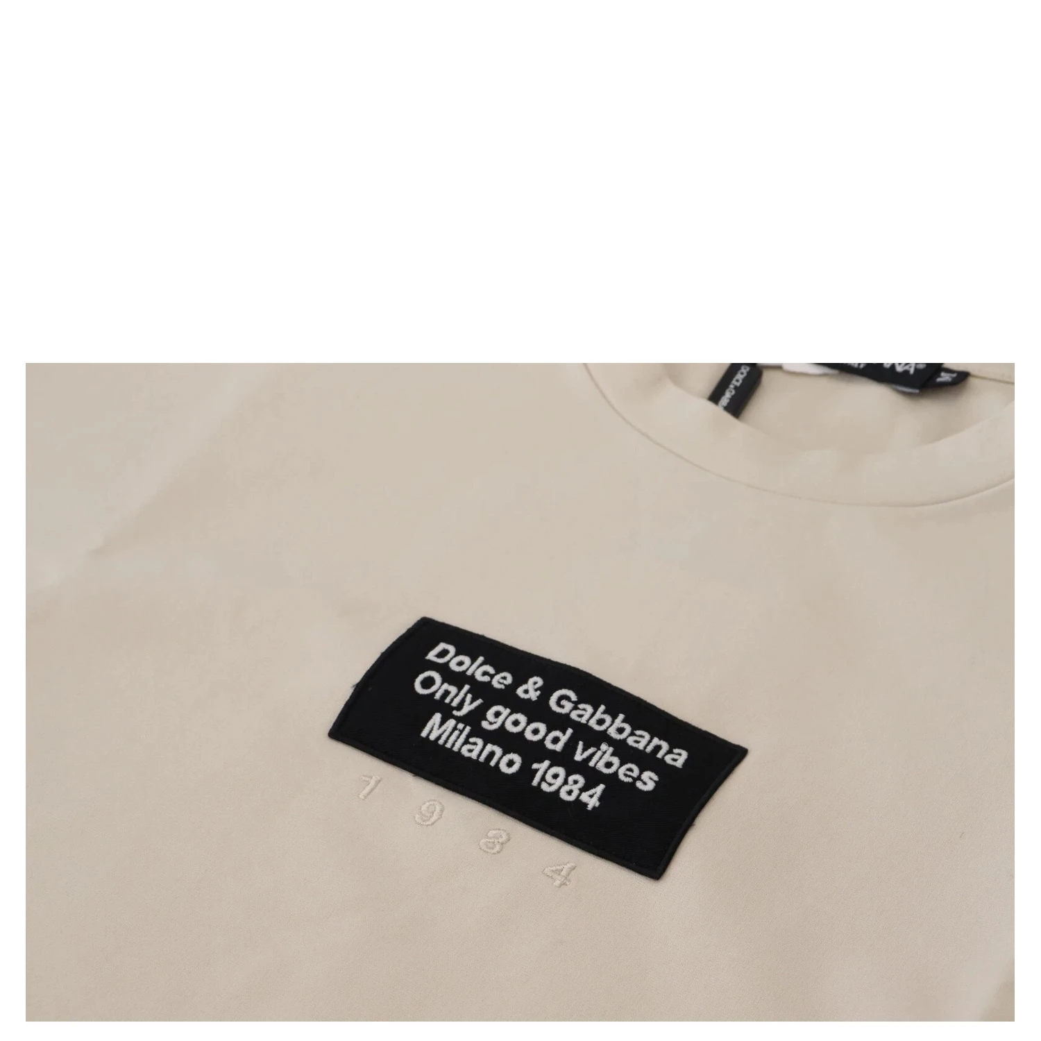 Ivory Cotton Ivory Printed Crewneck