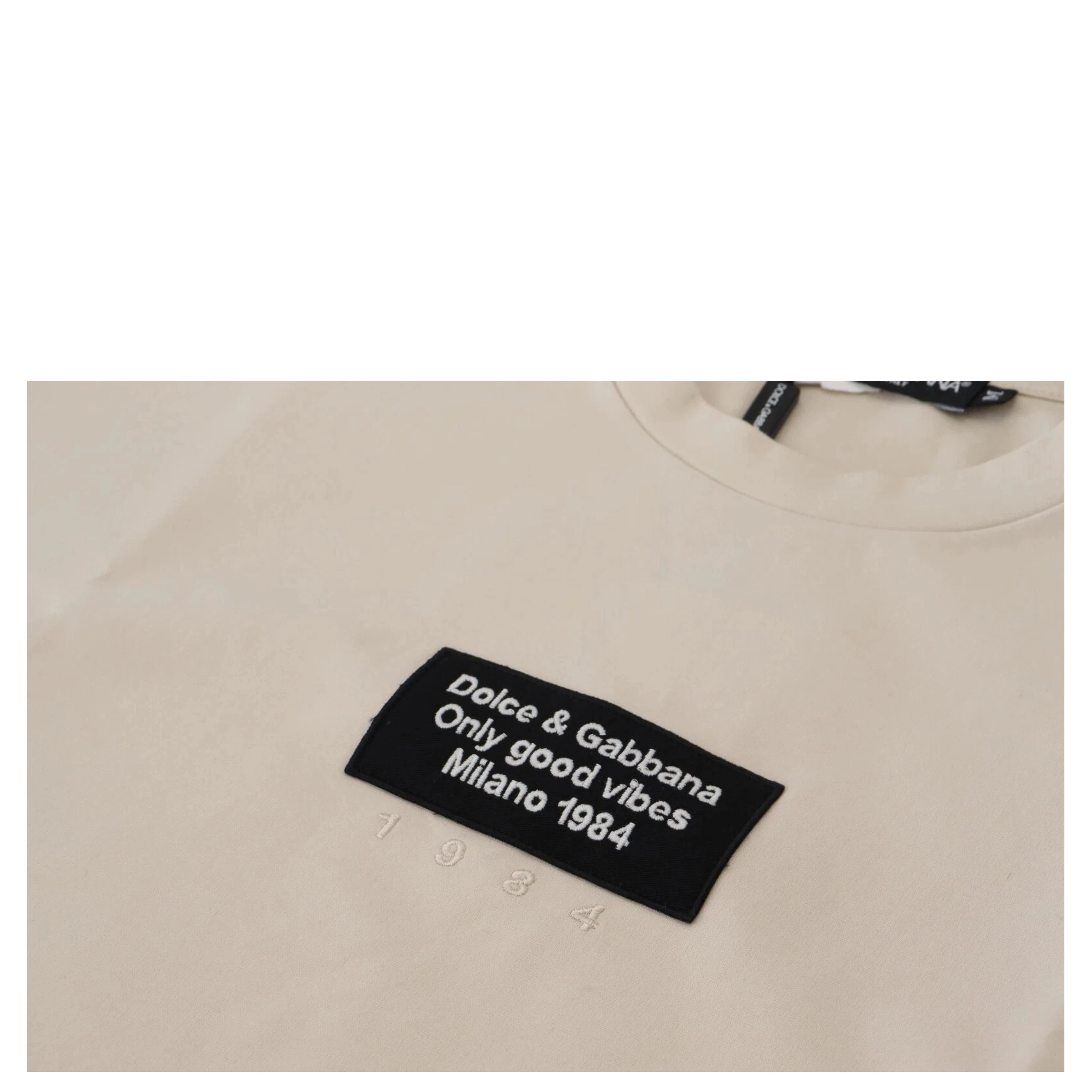 Ivory Cotton Ivory Printed Crewneck