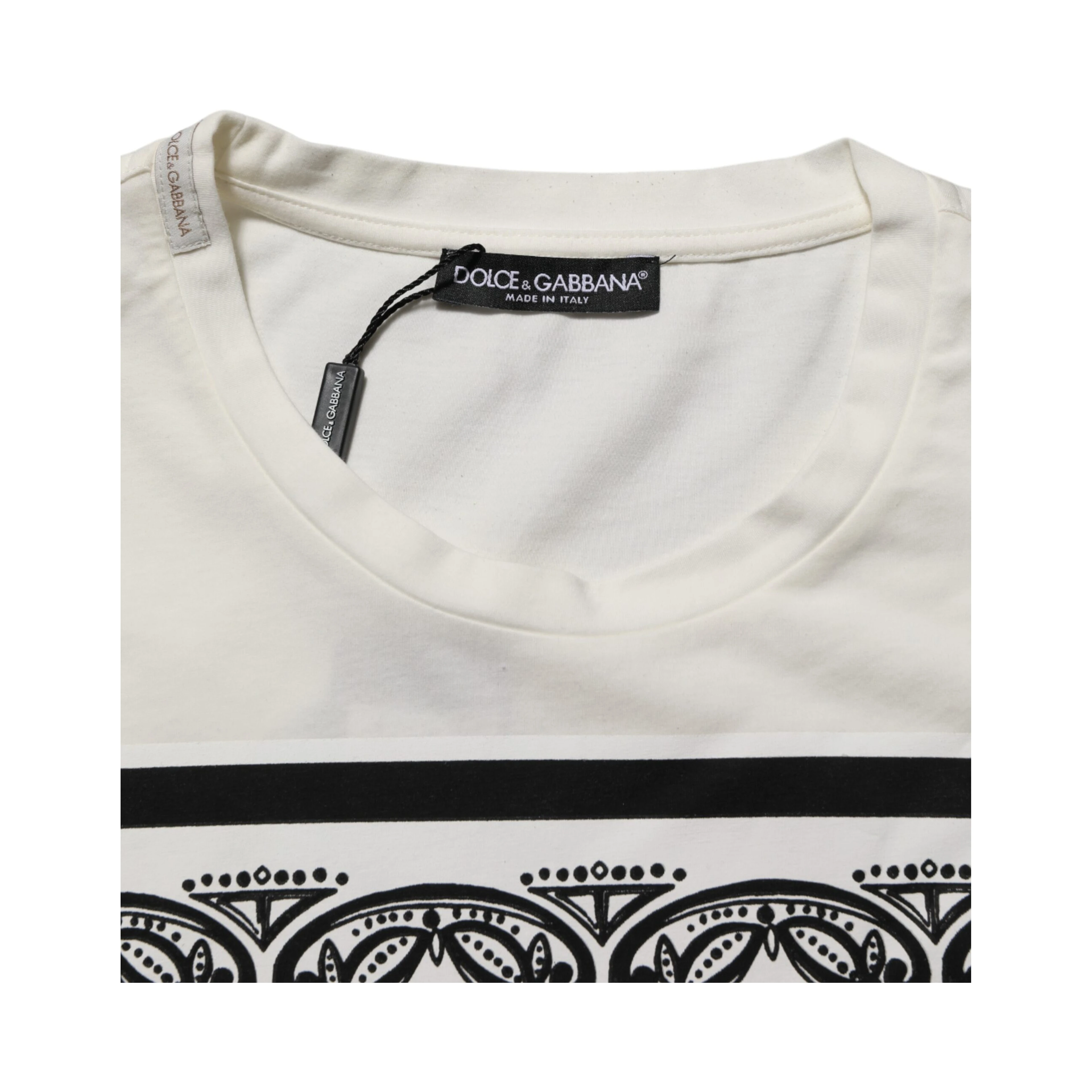 White Cotton Logo Bandana Print Men T-shirt