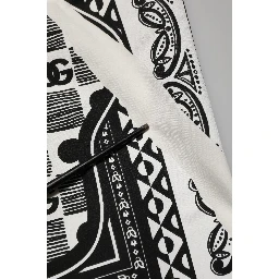 White Cotton Logo Bandana Print Men T-shirt