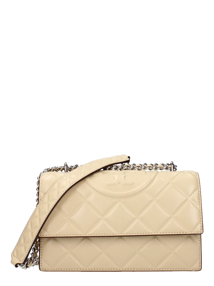 Beige Leather Crossbody Bag