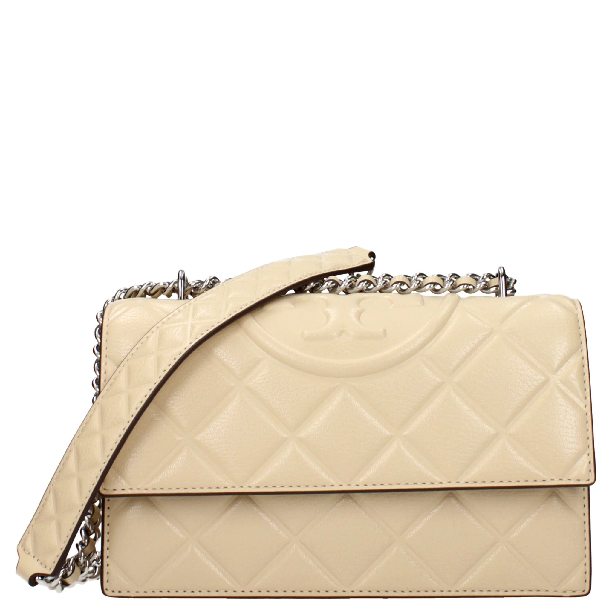 Beige Leather Crossbody Bag
