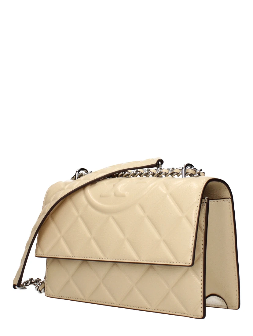 Beige Leather Crossbody Bag