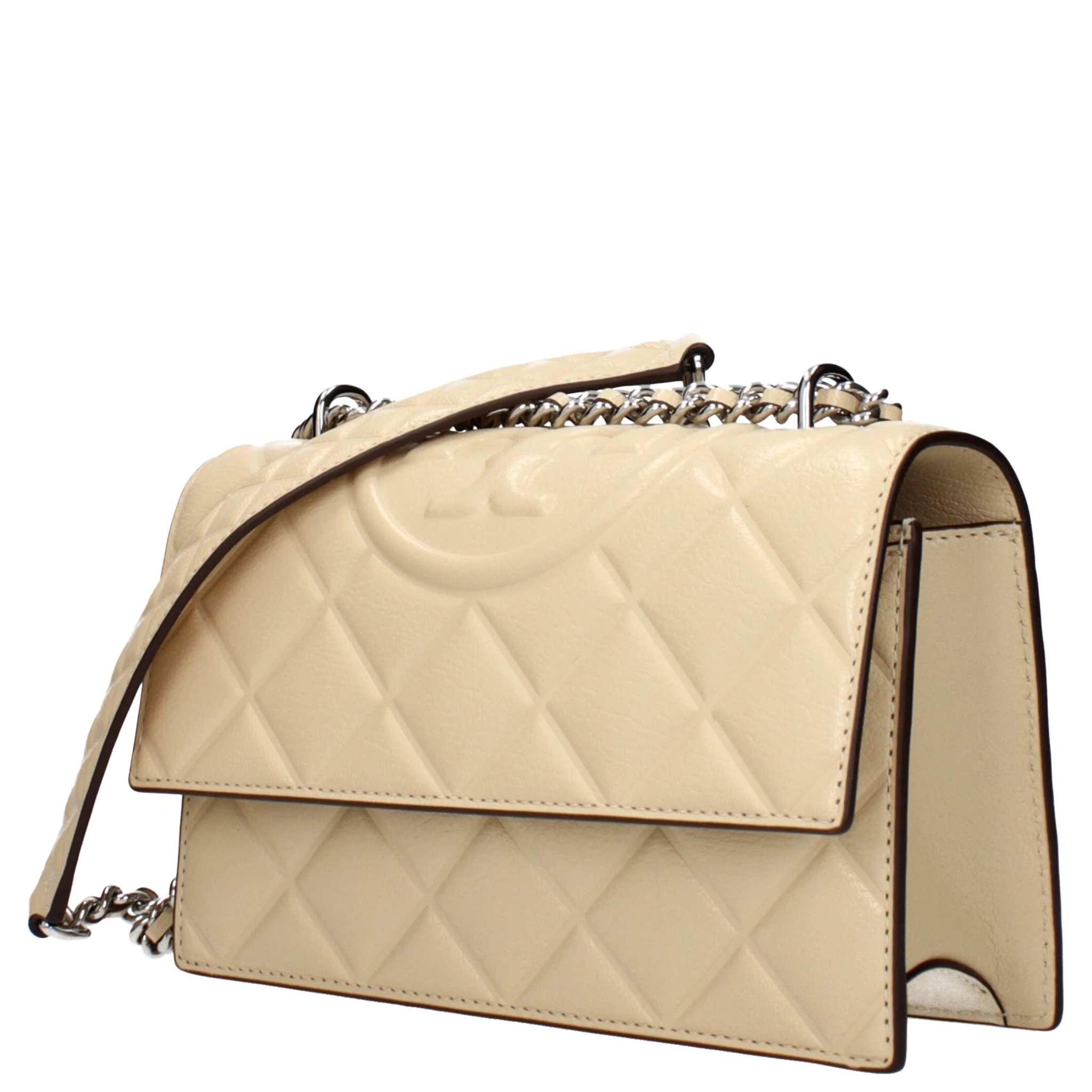 Beige Leather Crossbody Bag