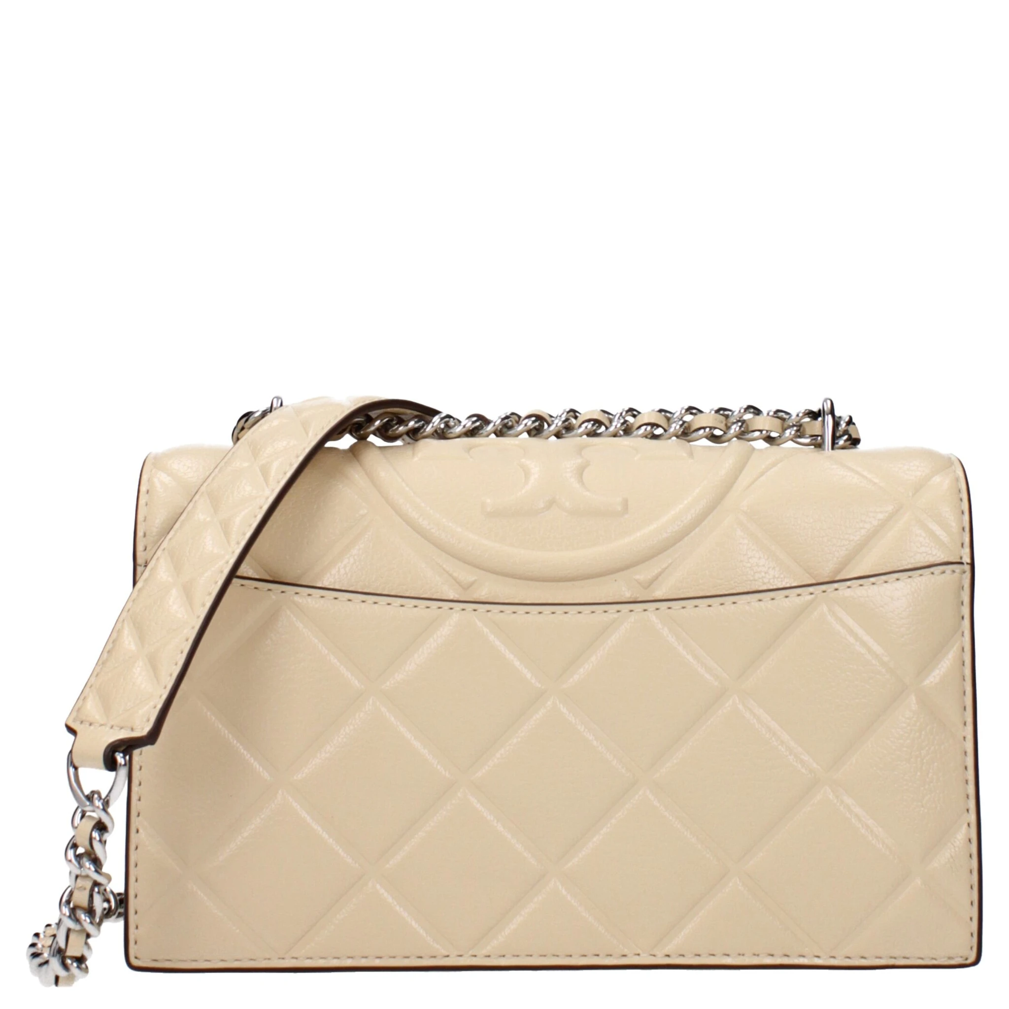 Beige Leather Crossbody Bag