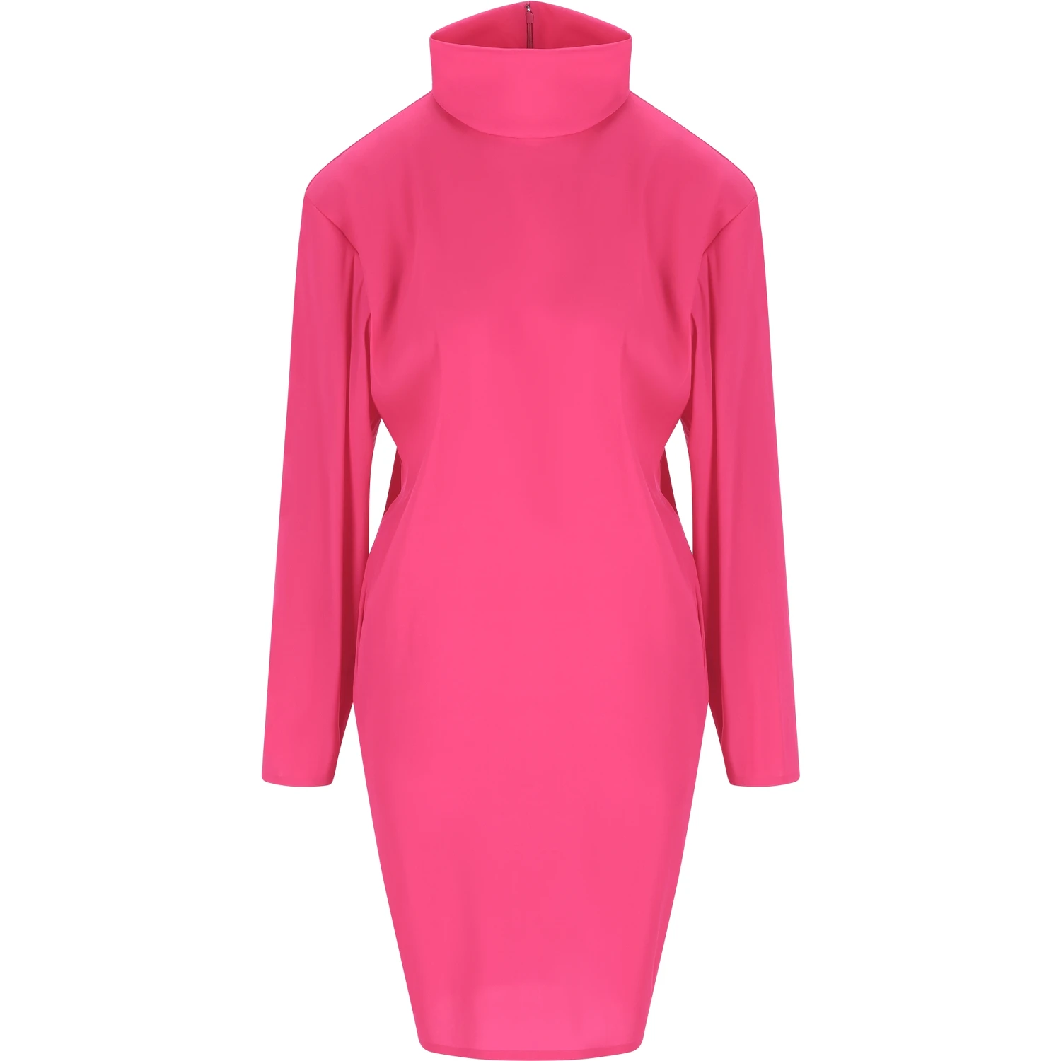 high-neck midi dress