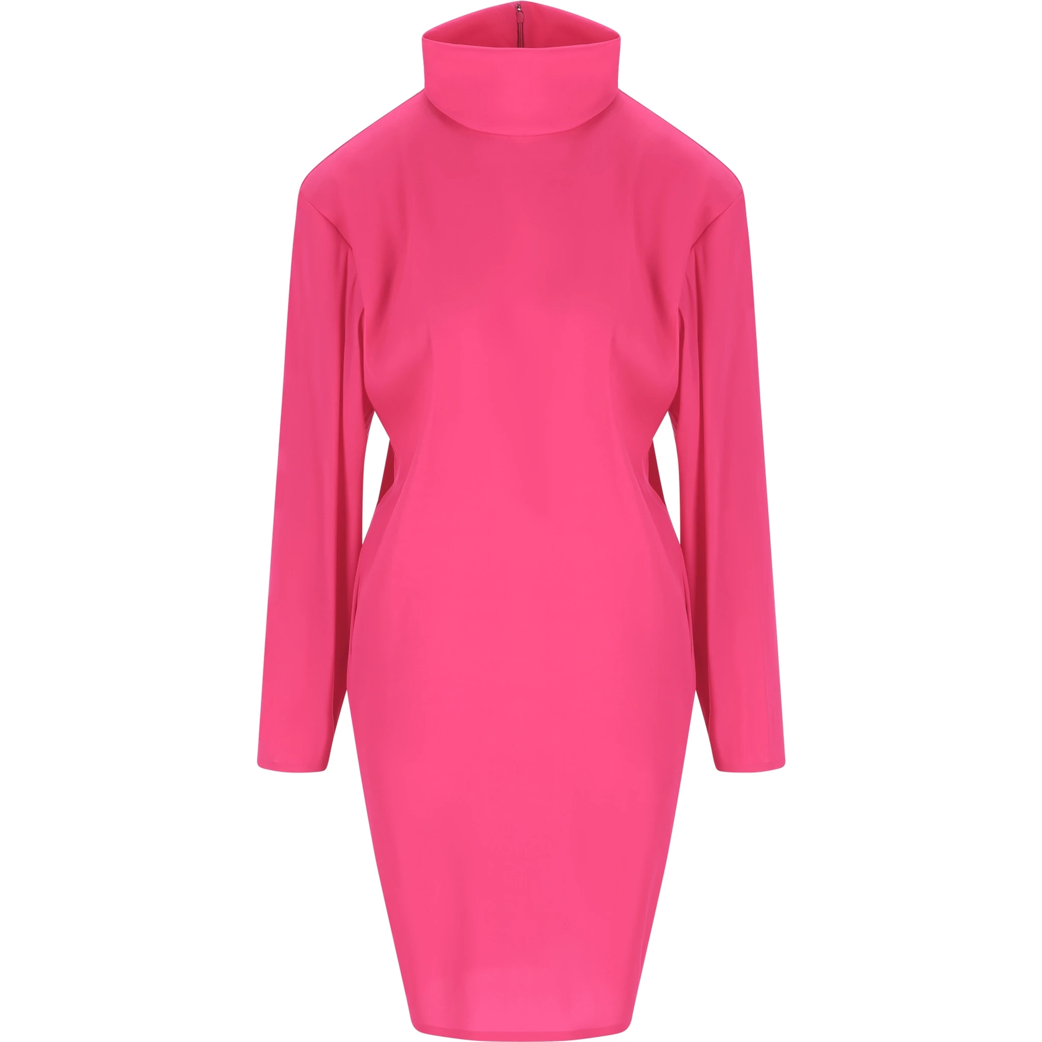 high-neck midi dress