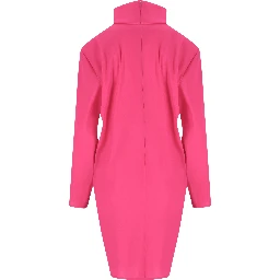 high-neck midi dress