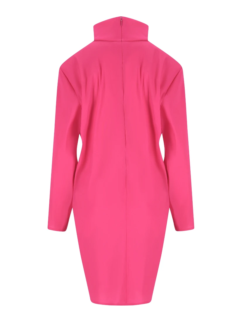 high-neck midi dress