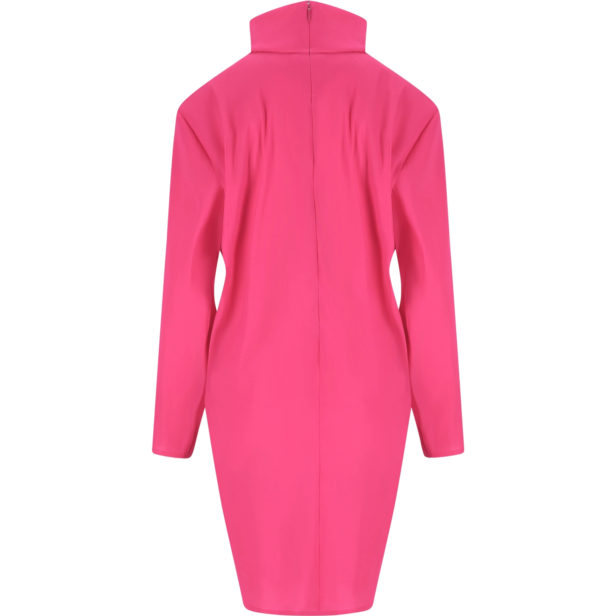 high-neck midi dress