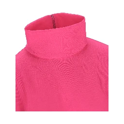 high-neck midi dress