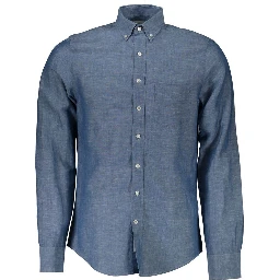 Blue Linen Men's Shirt