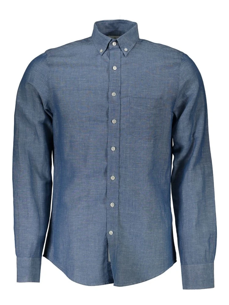 Blue Linen Men's Shirt