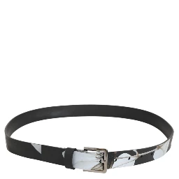 Multicolor PVC Floral Silver Buckle Men Belt