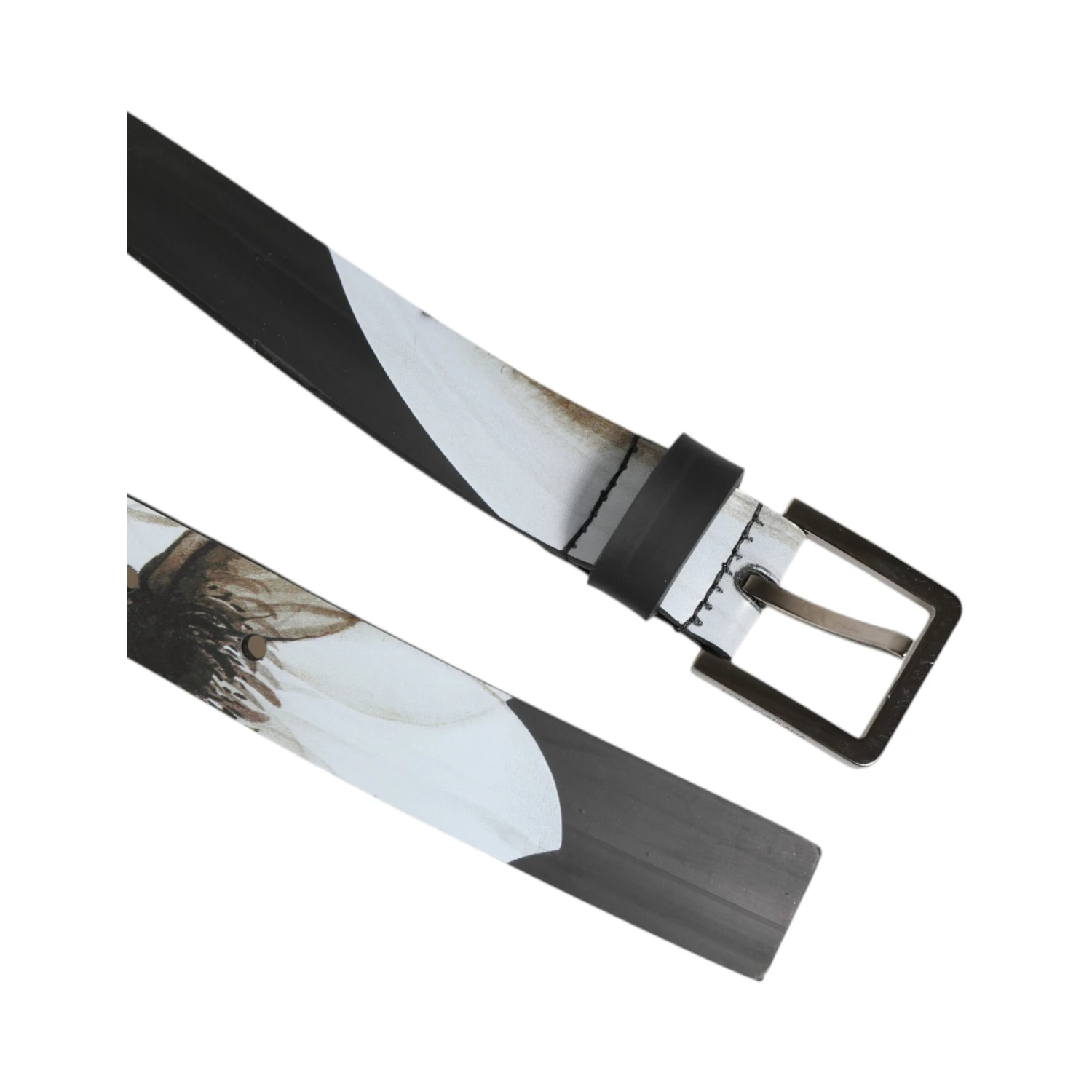Multicolor PVC Floral Silver Buckle Men Belt