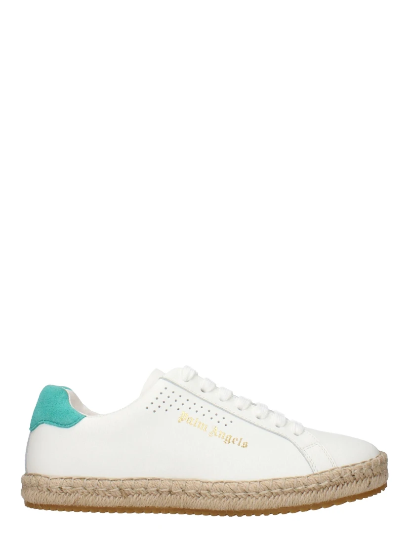 White Leather Low Top Sneakers