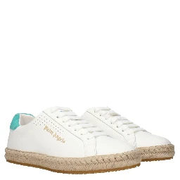 White Leather Low Top Sneakers