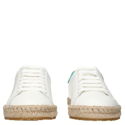 White Leather Low Top Sneakers
